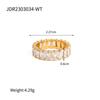 Anillo de lava de circonita incrustada de acero inoxidable chapado en oro de 18k estilo ins europeo y americano tendencia transfronteriza no se decolora joyería nicho al por mayor