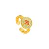 Nuevo Diseño Exclusivo Anillo Guofeng Explosivo Lujo Ligero Moda Mahjong Rojo Transportador de Fortuna Joyería de Apertura de Mahjong