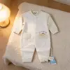 25 mamelones de primavera y otoño para bebé, algodón y lana, sin costuras, de dibujos animados, ropa para bebé, ropa para gatear, con pie, 66~80#