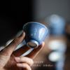 Taza de té de poesía manuscrita azul espolvoreada, juego de té kung fu para el hogar, Taza Maestra, taza de fragancia, taza de té pequeña de cerámica, taza de té