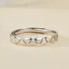 Anillos de Plata de Ley S925 para Parejas de Hombres y Mujeres, Diseño Entrelazado en Forma de Diamante, Anillo Simple Ajustable, Estilo Coreano, Venta al por Mayor de Nicho