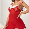 Europa y Estados Unidos explosiones transfronterizas al por mayor lencería sexy con mechones hueca navideña transparente talla grande lencería sexy camisón fuente