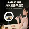 Iluminação de mesa portátil para transmissão ao vivo, fotografia, gravação de vídeo e iluminação para selfies, luz de anel multifuncional com três temperaturas de cor e forte grampo