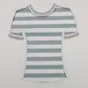 Tejido de algodón de punto de rayas anchas hecho a medida, punto jersey elástico, adecuado para ropa de mujer de primavera y verano y ropa de casa