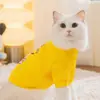 Série Amarela Co-Branded Moletom Simples Estampado Outono e Inverno Veludo Fino Top de Duas Pernas Gato Devon Gato de Estimação Roupas para Pets Atacado