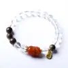 Diseño original cristal blanco natural con madera de incienso verde inan pulsera texto juego sur ágata roja pulsera verde madre
