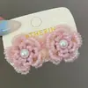 Pendientes de Flor de Perlas Coreanos de Verano Frescos y Dulces, Pendientes Delicados y Elegantes con un Ambiente Dulce y Elegante