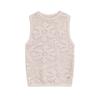 Colete de Tricô Feminino de Outono Sem Mangas Slim com Estampa Floral Texturizada Gola Redonda Estilo Europeu e Americano Transfronteiriço Lã Nova