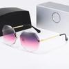 Agita las mismas gafas de sol sin montura de moda anti-ultravioleta fotografía callejera gafas poligonales coreanas famosas en Internet para mujer