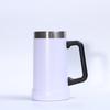 Caneca térmica de aço inoxidável 24oz para viagem, camada dupla a vácuo, com alça, portátil para exterior, caneca de carro