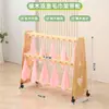 Estante para Toallas de Madera Maciza para Jardín de Infancia, Estante de Almacenamiento de Madera Natural para Niños, Estante Móvil Desmontable para Toallas, Portavasos de Madera de Pino