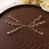 Cuerda de Hilo de Alambre de Cobre Retorcido Hecho a Mano Vintage Rama Bilateral Cuentas de Cristal Ramas de Flores DIY Hanfu Adornos para el Cabello Pasador para el Cabello Ramillete Accesorios
