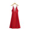 Atacado de Roupas Europeias e Americanas 2022 Nova Coleção Início da Primavera Decote em V Profundo Tomara que Caia Vestido de Renda com Alça para Mulheres A8Ns1018