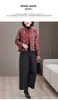 Elegante Chaqueta Casual de Seda Jacquard Roja para Mujer, Nuevo Abrigo de Manga Larga Estilo Chino para Madres de Mediana Edad