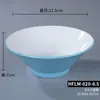 Tigela Melamina Azul e Branca Bicolor, Tigela para Sopa e Macarrão Comercial, Tigela para Hot Pot Picante Imitação Porcelana, Tigela para Macarrão Caracol, Tigela para Macarrão Misto de Restaurante, Tigela para Wonton
