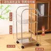 Prateleira de Lavatório com Rodas em Aço Inoxidável Estilo Ins Simples de Chão Mesa Lateral para Sala de Estar Mesa de Canto Prateleira de Armazenamento para Banheiro Cozinha