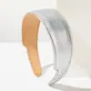 He Ming Versión Coreana Simple Lujo Ligero Gama Alta Diadema de Cuero para Mujer Versátil Diadema Curvada Hacia Adentro Lavado de Cara Presión del Cabello Accesorio Ancho para el Cabello