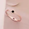 Pulsera de Acero de Titanio Color Oro Rosa para Mujer Pulsera de Alta Gama Lujo Ligero Nicho Pulsera de Circonita Pulsera Anillo Plano Joyería de Sub-esfera
