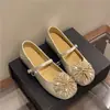2026 Moda Nova Nicho Fogos de Artifício Verão Sapatos Mary Jane para Mulheres, Sapatilhas Versáteis de Salto Baixo com Design Ultra-Macio e Detalhes de Strass