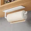 Suporte de Plástico para Filme de Cozinha Montado na Parede, Porta Rolos de Papel sem Furar, Suporte de Toalha Doméstico para Banheiro