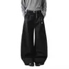 2025 Nuevo Estilo Americano Retro Machete Pantalones Negros para Hombre Moda Primavera y Otoño Sueltos Pierna Ancha Casual Largos