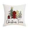 Capa de almofada impressa simples de chapéu vermelho de Natal transfronteiriça de um lado, decoração de casa de férias, capa de almofada impressa por atacado