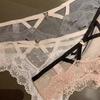 Tanga de encaje sexy para mujer, de malla jacquard, sin costuras, con puntos de ondas cruzadas, ropa interior transpirable y cómoda, pantalones de yoga para fitness