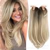 Peruca europeia e americana transfronteiriça feminina, bloco de cabelo de fibra química, franja de oito caracteres, cabelo longo e liso, substituição de cabeça, bloco coberto, cabelo branco, peruca invisível
