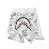 Pantalones Cortos Casuales de Verano con Estampado de Cabeza de Tiburón para Hombre Marca Trendy Transfronteriza Pantalones Casuales de Camuflaje Tejido de Rizo Pantalones Cortos de Alta Calidad
