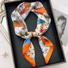 Bufanda Floral Pequeña de Seda Imitación Nueva para Mujer Primavera-Verano 2026, Bufanda de Cuello Pequeña de Moda y Versátil para Salidas de Primavera