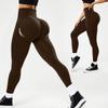 Pantalones de Correr Fitness para Mujer Populares Transfronterizos Control de Abdomen Glúteo de Durazno Cintura en V Cintura Alta Ajustados Secado Rápido Transpirables Levantamiento de Glúteos Pantalones de Yoga