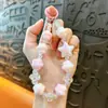 Colgante de Cadena Luminosa para Teléfono con Cuentas de Flor de Cerezo, Exquisito Accesorio para Bolso, Llavero de Coche, Adorno de Llavero, Venta al por Mayor de Regalos