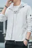 Verão Thin Coat Homens com capuz Jaqueta Protetor Solar Moda Tendência All-match Estudante Outdoor Roupas Protetor Solar Leve