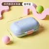 Jabonera Dopamina con Tapa, Jabonera Creativa con Tapa abatible, Caja de Almacenamiento de Jabonera Portátil Drenable para Dormitorio Estudiantil