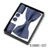 Corbata de moño Estilo Nuevo, Pañuelo Cuadrado, Gemelos Caja de Regalo Set de 3 Piezas, Accesorios de Camisa de Moda para Hombre, Hebilla de Corbata de Moño Multicolor