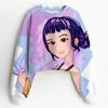Sudadera Corta Demon Slayer Huntrix K-Pop Sudadera Infantil Sudadera de Manga Larga para Niñas Chaqueta de Moda