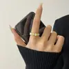 Anillo texturizado de plata de ley S925 para mujer, diseño abierto ajustable, estilo de nicho de alta gama, anillo versátil de lujo ligero para el dedo índice, nuevo
