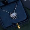 Collar de plata de ley S925 con calcedonia y campana de Ruyi Ping An Lock, colgante de candado de larga duración para mujer, cadena de clavícula a juego.
