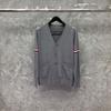 TIME BREATHE tb Malha Cardigan Classic Braçadeira Dupla Masculina e Feminina Nova Moda V-Neck Jaqueta Moda