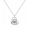 Collar con colgante en forma de corazón, superventas transfronterizo, plata de ley S925, cadena para la clavícula de moissanita color D, de moda y versátil, fábrica mayorista