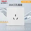 Enchufe de Pared Oculto Delixi Blanco Brillante 827S Interruptor Enchufe Aire Acondicionado 16A Cinco Agujeros 10A Panel