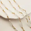 Corrente DIY 4mm Cristal Fio Torcido Zircônia Natural Corrente Artesanal Banhada a Ouro 18K Cor Forte Retentora de Cor Joia Corrente Solta