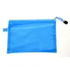 Bolsa de malha dupla camada com logo impresso para atacado, bolsa com zíper espessa, bolsa impermeável fosca para documentos A4, bolsa de malha