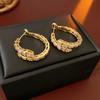 Agulha de prata Cross-border Snake-shaped Diamond C- brincos femininos Nicho All-match brincos elegantes da moda Luz Luxo High-end Sense