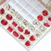 Ano Novo unhas vermelhas liga jóias popular on-line pilha vermelha Diamante terminou amor ovo- em forma de machado pilha de diamante