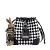Bolso popular de este año para mujer, bolso tipo cubo con rombos retro de otoño e invierno 2023, bolso bandolera de hombro con diseño de nicho de moda