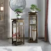 Estante para Flores Balcón de Pie Estilo Chino Nuevo Estante para Flores Decoración de Interiores Sala de Estar Múltiples Niveles Repisa de Ventana Estante para Macetas de Suculentas