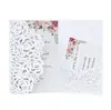 Comercio Exterior Tarjeta de Felicitación de San Valentín Rosa Carta de Invitación Carta de Invitación de Acción de Gracias Polvo Metálico Plateado Láser Calado Impresión de Tarjetas de Boda