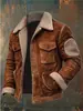 Comercio Exterior Transfronterizo Otoño e Invierno 2024 Éxitos Chaqueta Abrigo para Hombre Solapa de Piel de Cordero Chaqueta con Cremallera Negocios Casual para Hombre