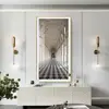 Pintura de Decoração de Entrada Estilo Americano Moderno Edição Vertical Pintura de Parede para Corredor Estilo Francês Atmosférico Entrada da Sala de Estar Mural Abstrato de Luxo Leve
